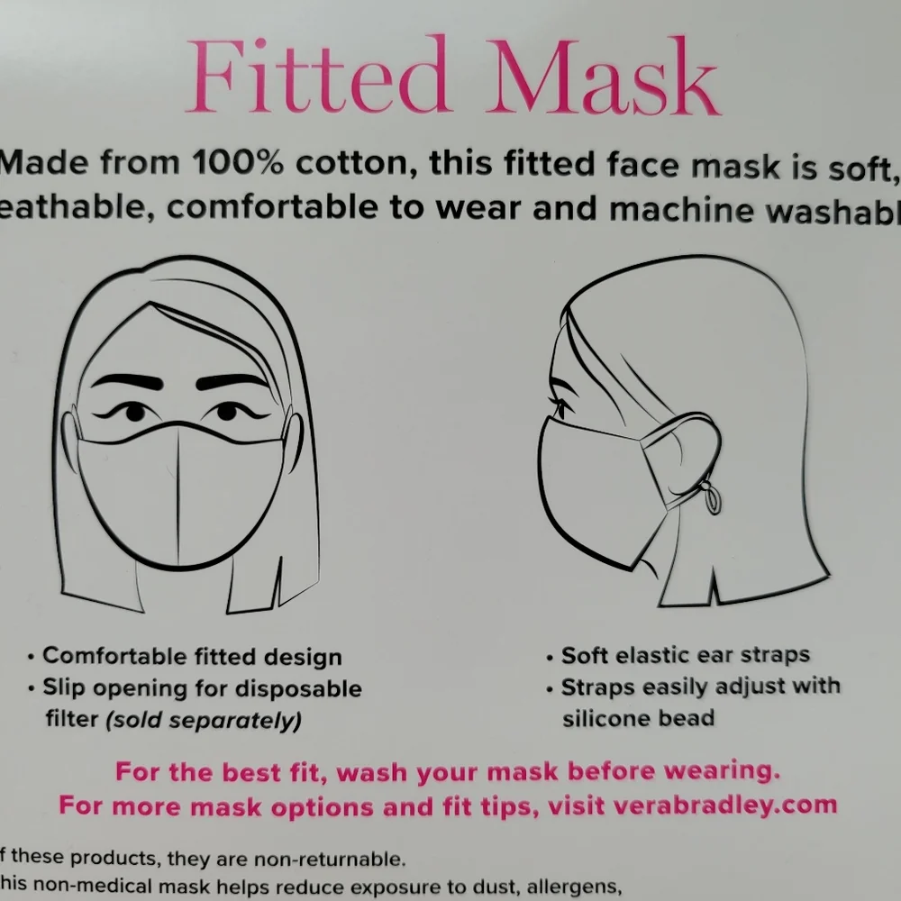 Vera Bradley Black Face Mask